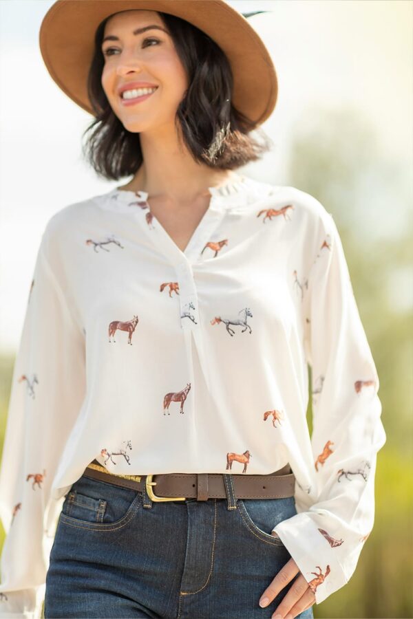 Blouse Floaty Long Horses - Image 6
